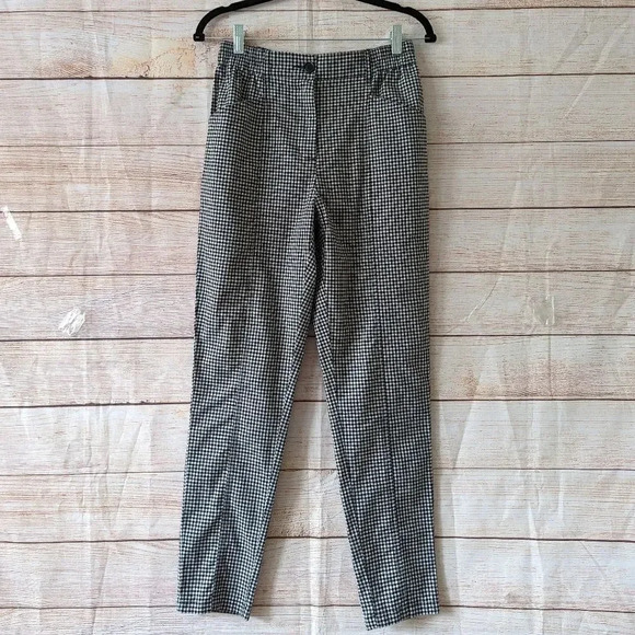 Urban Outfitters Size SP Gingham Slim St Leg Pants Elastic Waist High Rise - Picture 2 of 14